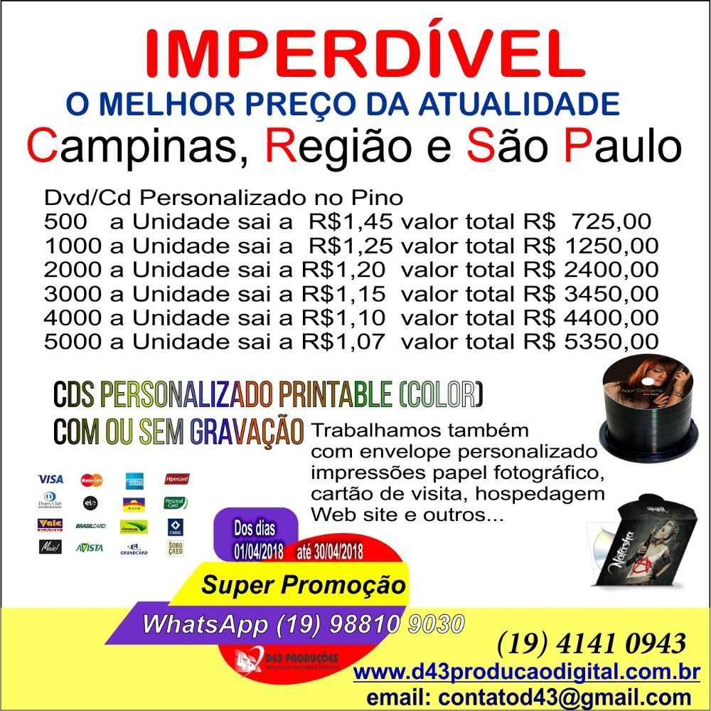 Mala direta Promoção Abril 2018 D43