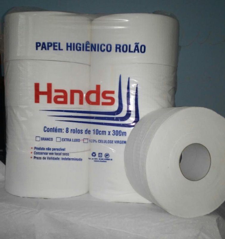 Papel Hig rolão Hands -100%celulose