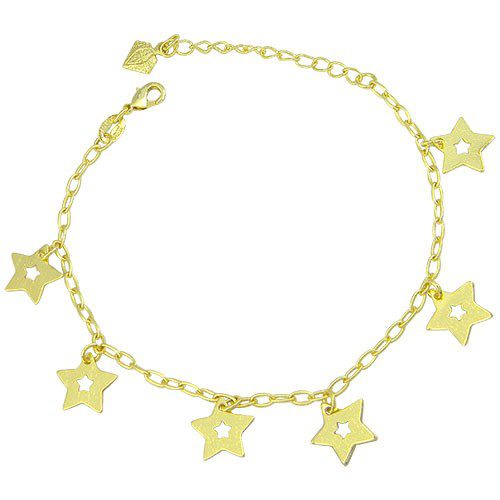 p065_g_Pulseira folheada a ouro com pingentes em forma de estrela