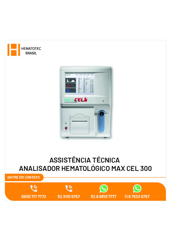 (1)-ASSISTÊNCIA TÉCNICA ANALISADOR HEMATOLÓGICO MAX CEL 300