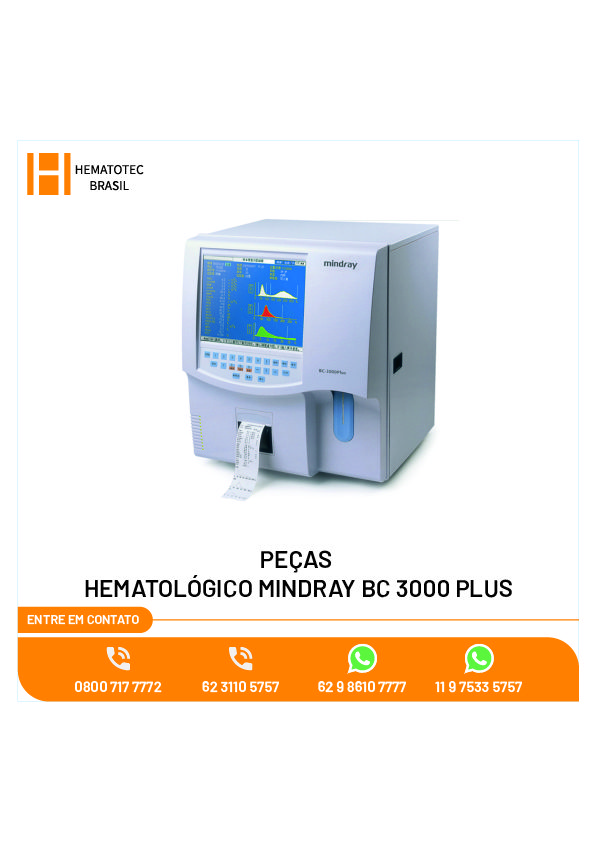 (8)-PEÇAS HEMATOLÓGICO MINDRAY BC 3000 PLUS