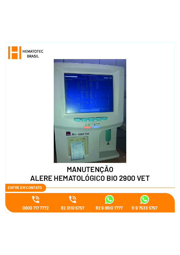 MANUTENÇÃO ALERE HEMATOLÓGICO BIO 2900 VET