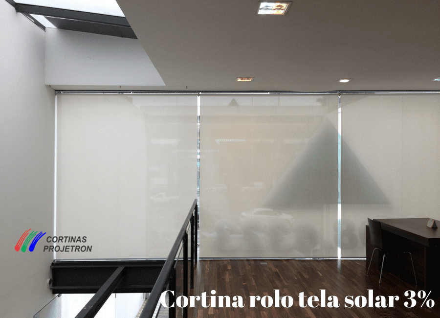 Cortina rolo tela solar 3%